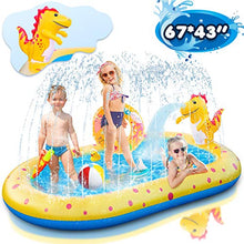 Load image into Gallery viewer, Kids Pool Splash Pad, Inflatable Sprinkler Pool Splash Mat, Large Inflatable Pool Summer Outdoor Water Toys for Babies Toddlers Girls Boys ?(67x43 Inch)
