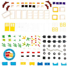 Load image into Gallery viewer, EP EXERCISE N PLAY 1166 Piece Building Bricks Kit with Wheels, Tires, Axles, Windows ,Doors and Leaves, Flowers,Grass - Classic Colors - Compatible with All Major Brands(Colorful-2, 1166pcs)
