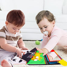 Load image into Gallery viewer, Tummy Time Baby Mirror Infant Toys Newborn Toys 0 3 Months Brain Development with Crinkle Cloth Book and Teether Black and White High Contrast Baby Toys 4 6 9 12 Month Boys Girls Crawling Sensory Toy
