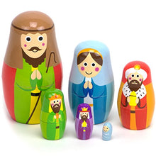 Load image into Gallery viewer, Imagination Generation - Nesting Nativity Set for Kids - Christmas Nesting Dolls, Wooden Toys Playset with Baby Jesus, Three Kings, Mary and Joseph Figurines for Kids - 11 Pcs
