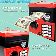 Load image into Gallery viewer, Yoego Kids Money Bank, Electronic Piggy Banks, Great Gift Toy for Kids Children, Auto Scroll Paper Money Saving Box Password Coin Bank,Perfect Toy Gifts for Boys Girls (Black red)
