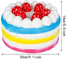 Load image into Gallery viewer, Anboor 9.1 Inches Squishies Jumbo Strawberry Cake Scented Slow Rising Kawaii Colorful Giant Food Squishies Decorative Props
