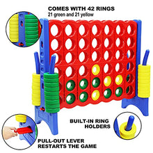 Load image into Gallery viewer, Joyin 4 in a Row Giant Plastic Connect Game 4 x 3.5 Feet, 4-to-Score Giant Game with 42 Coins &amp; Ring Holders, Indoor &amp; Outdoor Kids and Adults Game, Family Holiday Party Game, Party Game Supplies
