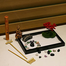 Load image into Gallery viewer, Mini Meditation Zen Garden Kit - Japanese Tabletop Rock Sand Chakra Buddha Zen Garden Home Office Desk Zen Decor Zen Gifts for Father Mother Birthday Gifts Sandbox w/ Rake Tool Accessories Bonsai
