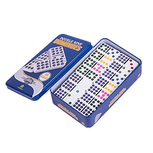 Yuanhe Double 9 Color Dot Dominoes with tin Box