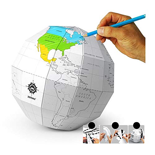 Easy DIY Assembly 3D Paper Coloring Globe (an Interesting Learning)