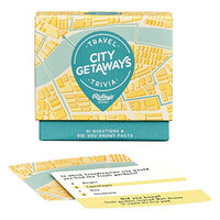 Ridley's City Getaways Travel Trivia Card Game  Trivia Game for Adults and Kids  2+ Players  Includes 80 Questions and Bonus Facts  Fun Quiz Cards, Makes a Great Gift,1 ea