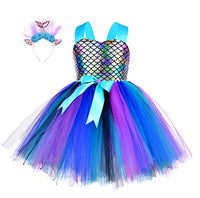 AmzDreams Mermaid Costumet Tutu Fancy Dress Pageant Birthday Theme Party Halloween Toddle Girl Outfit