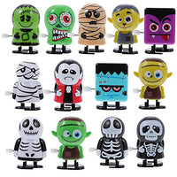 jojofuny 13Pcs Halloween Wind- Up Toys, Skeleton/ Ghost/ Mummy Clockwork Toys, Walking Toys Trick Toy for Halloween Goody Bag Filler