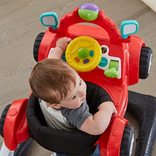 Load image into Gallery viewer, Kolcraft - 4x4-2-in-1 Activity Walker - Seated or Walk-Behind Position Steering Wheel with Lights, Car Sounds, and Music - Racer Red

