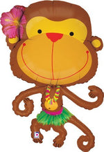 Load image into Gallery viewer, Monkey with Flower 39&quot; Foil Supershape Balloon

