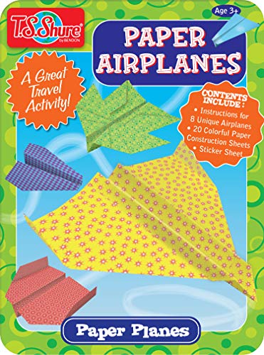 Bendon TS Shure Paper Airplanes Mini Activity Tin with 20 Paper Airplanes and Sticker Sheet 50435