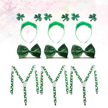 Load image into Gallery viewer, Amosfun 9pcs St. Patrick&#39;s Day Suspenders Hair Hoop Party Tie Fashion Party Supplies (2.5cm Suspender) for St. Patrick&#39;s Party Supplies
