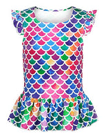 vastwit Kids Girls Sequins Mermaid Halloween Holiday Carnival Party Costume Princess Swimming Bathing Suit Colorful Shirt 1 7-8