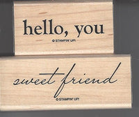 Stampin' Up! Hello, You Set of 2 Retired Stamps