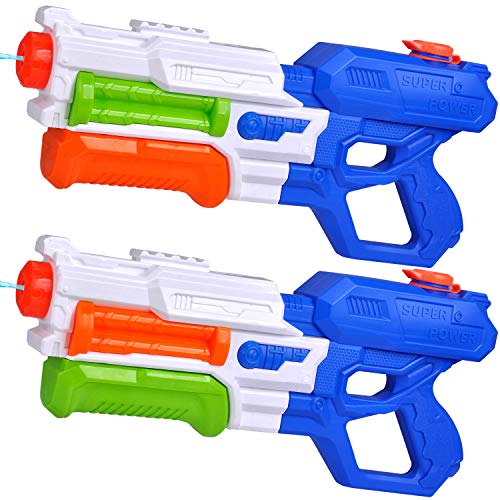 JOYIN 2 Pack Large Water Guns Toy Squirt Guns Super Water Soaker Blaster for Kids Summer Swimming Pool Beach Sand Outdoor Water Activity Fighting Play Toys