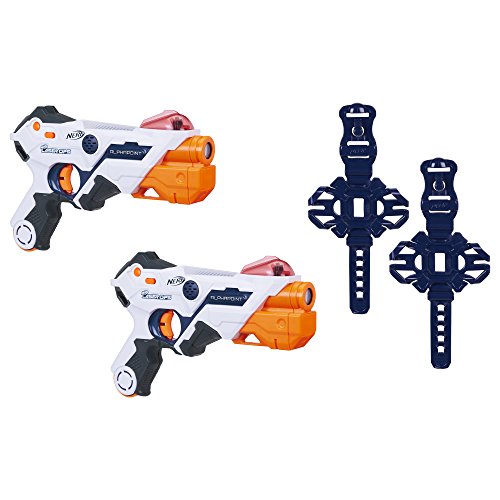 AlphaPoint Nerf Laser Ops Pro Toy Blasters - Includes 2 Blasters & 2 Armbands - Light & Sound FX - Health & Ammo Indicators - for Kids, Teens & Adults