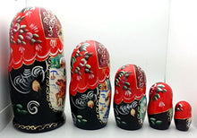 Load image into Gallery viewer, Russian Winter Horse Troika Nesting Set Wood Hand Painted Doll 7&quot; Tall
