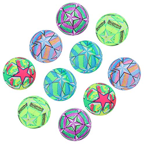 BESPORTBLE 10pcs Inflatable Beach Balls Star Pattern Summer Pool Party Play Ball Toy Game Supplies for Party Decorations (Random Color)