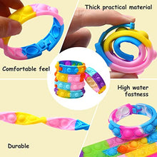 Load image into Gallery viewer, 90Pcs Pop Bracelet Fidget Toy, Fidget Bracelet Wearable Push Poping Bubble Sensory Toys Stress Relief Finger Press Silicone Wristband for Kids and Adults
