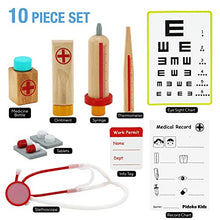 Load image into Gallery viewer, Pidoko Kids Doctor Kit for Kids - Wooden Pretend Play Set (11 Pcs) - Toys for Toddlers Boys and Girls 3, 4, 5, 6, 7 Year Old and up - Doctors Medical Gifts Playset
