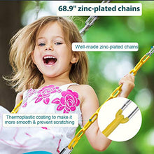 Load image into Gallery viewer, PACEARTH Swing Seat Support 660lb with 68.9 inch Anti-Rust Chains Plastic Coated 23.6 inch Tree Hanging Straps and Locking Buckles Outdoor Playground Tree Swing-Sky-Blue

