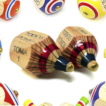 Load image into Gallery viewer, New | Alondra&#39;s Imports (TM) Uniquely Designed, Classic Wood Spinning Top Game (Pirinola Toma Todo - Artesania De Madera) Unique Assorted Color at Tip - Premium Quality Finish - Complete Set of 2
