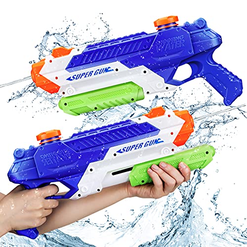 Water Gun for Kids, 1000CC Squirt Gun for Kids, 2 Pack Water Guns for Kids, Water Blasters Squirt Guns for Kids, Water Squirt Guns for Adults, Watergun for Swimming Pool Beach Sand Play Gifts