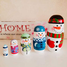 Load image into Gallery viewer, SUPVOX Wooden Russian Nesting Dolls 5 Layers Novelty Snowman Stacking Nested Handmade Toys for Children Kids Christmas Winter Party Wishing Gift
