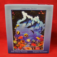 Load image into Gallery viewer, 500-piece Jigsaw Puzzle from the UnderSea Series: DOLPHIN ENCOUNTER
