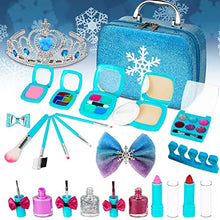 Load image into Gallery viewer, Kids Makeup Kit for Girls Princess Washable Makeup Kit Real Make up Set for Girls Kids Makeup Toy for Girls with Makeup Cosmetic Bag Safe &amp; Non-Toxic Frozen Makeup Set for 4-12 Years Old Girls Gift

