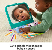 Load image into Gallery viewer, Fisher-Price Crinkle Crew Activity Mirror, Take-Along Infant Toy with Large Mirror for Tummy Time Play, Multi
