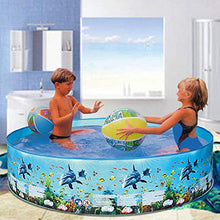 Load image into Gallery viewer, ZHKGANG Home Family Pool Children&#39;s Garden Water Swimming Pool Without Tube Plastic Ocean Round Outdoor Pool,Blue-24438cm

