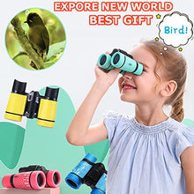 Load image into Gallery viewer, Kid Binoculars Best Gifts for 3-12 Years Boys Girls High-Resolution Optics Shockproof Mini Compact Binocuolar Toys Folding Small Telescope for Bird Watching Camping Outdoor Play
