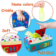 Load image into Gallery viewer, teytoy My First Baby Tissue Box, Soft Stuffed High Contrast Crinkle Montessori Square Sensory Toys Juggling Rainbow Dance Scarves for Toddler, Infants, Newborns and Kids Educational Preschool Learning
