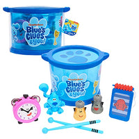 Blue's Clues & You! Musical Drum Set, Kids Toy Instruments, Drum, Tambourine, Washboard, Clackers, Shakers, by Just Play