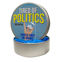 GearsOut Tired of Politics Relief Putty - Stress Relief Therapy Putty for Adults, Blue, Metal Tin, Fidget Toy