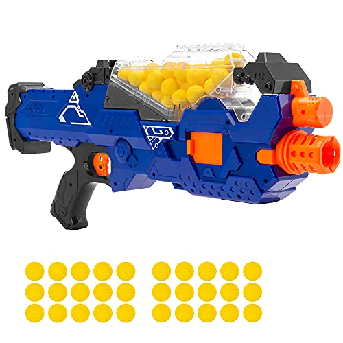 Best Choice Products Kids Motorized Soft Foam Ball Blaster, Electric Rapid Fire Toy Combat Battle Set for Children, Family w/Automatic Hopper Feeder, 20 Balls, Long Distance Shooting - Multicolor