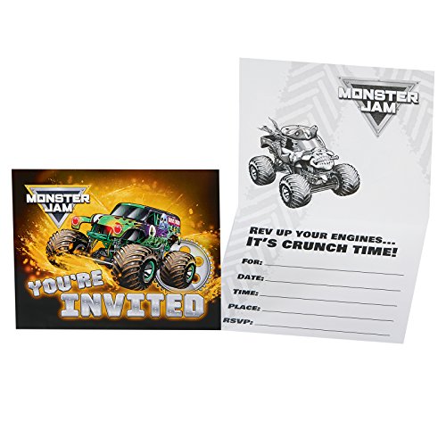 Monster Jam Birthday Party Supplies 8 Pack Invitations
