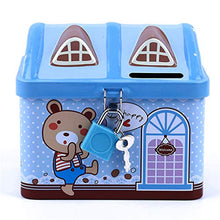 Load image into Gallery viewer, Toporchid Creative House Model Money Box Piggy Bank Metal Ornaments(Blue
