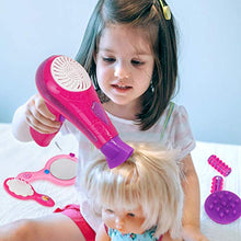 Load image into Gallery viewer, Liberty Imports Vogue Girls Beauty Salon Styling Fashion Pretend Play Set with Toy Hairdryer, Mirror and Styling Accessories
