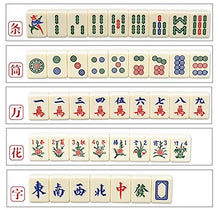 Load image into Gallery viewer, ZHJ 144 PCS Travel Mahjong Gift Bag dice Portable Chinese Digital Sculpture Plastic Multiplayer Entertainment Family Leisure Gathering Mahjong (Color : Beige, Size : 372822mm)

