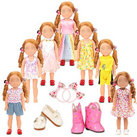 Miunana 11 pcs Doll Clothes and Accessories 14.5 inch Clothes Outfits Dresses Shoes for 14 Inch to 14.5 Inch Girl Doll Clothes