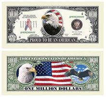 Load image into Gallery viewer, American Bald Eagle - Proud to Be an American Million Dollar Novelty Bill - Pack of 100

