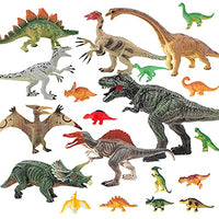 E EAKSON Kids Dinosaur Figures Toys, 3-7 Inch Plastic Dinosaur Playset, STEM Educational Realistic Dinosaur Figurine for Boys Girls Toddlers Including T-Rex, Stegosaurus, Triceratops, 27 Pack