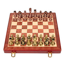 Load image into Gallery viewer, Chess Set Gift Wood/Leather Chess Set with Chess Pieces, Folding Game Board with Storage, Chess for Travel Games Toys Gift Chess Board Game (Color : B)
