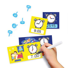 Load image into Gallery viewer, Quercetti Play Montessori Toys Primo Teaching Clock - Educational Toy Helps Kids Learn to Tell Time, Includes 18 Double-Sided Dry-Erase Cards and Marker, for Ages 4-8 Years
