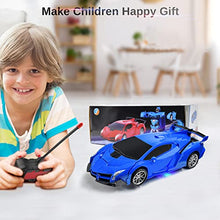 Load image into Gallery viewer, Transform Car Robot, Remote Control Super Car Toys with One-Button Deformation and 360Rotating Drifting 1:18 Scale , Best Happy New Year Birthday Gifts for Boys Girls (Blue)

