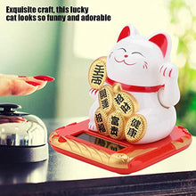 Load image into Gallery viewer, Jectse Waving Lucky Fortune Cat,Mini Happy Solar Powered Adorable Welcoming Cat,eco-Friendly and Energy-Saving,for Home Car Stores, Office Decor (White)
