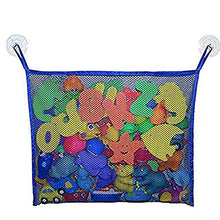 Load image into Gallery viewer, Angelbaby Bath Toy Organizer Baby Bathtub Hanging Mesh Net Kids Time Toys Storage Suction Bag with 2 Hooks (Blue)
